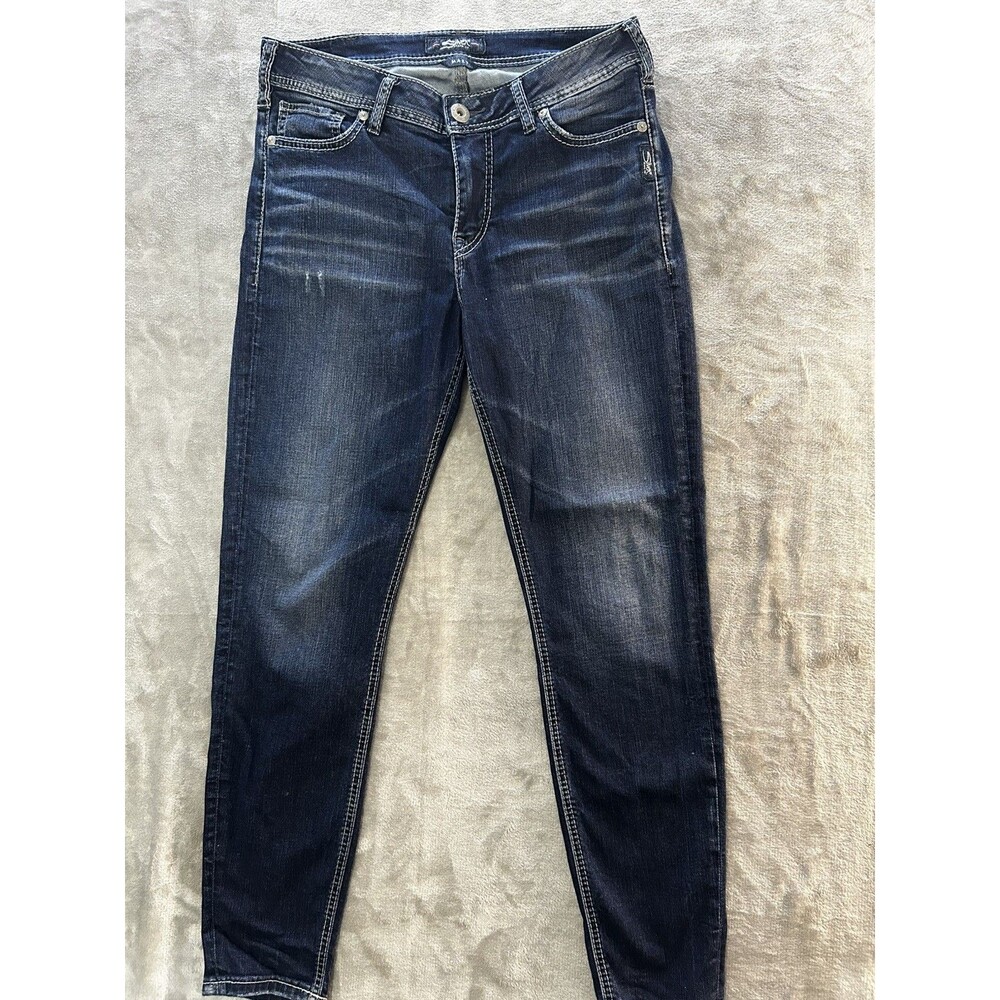 Silver Mazy Skinny Denim Jeans Womens Size 29x31 Blue